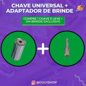 CHAVE UNIVERSAL ADAPTÇÃO TOTAL + BRINDE ADAPTADOR - GolfiShop